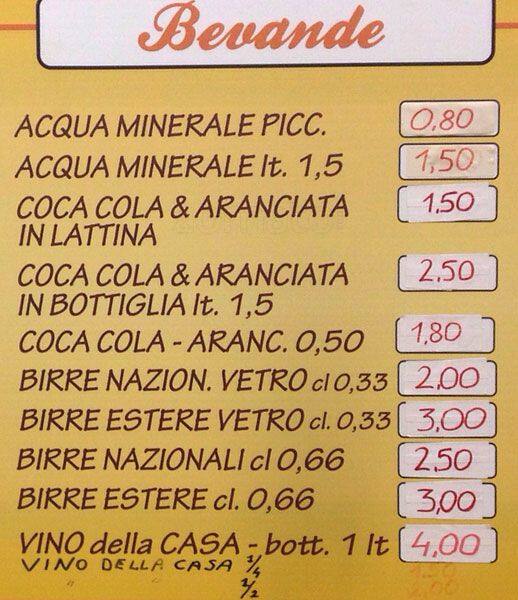 Menu di Pizza Romana 