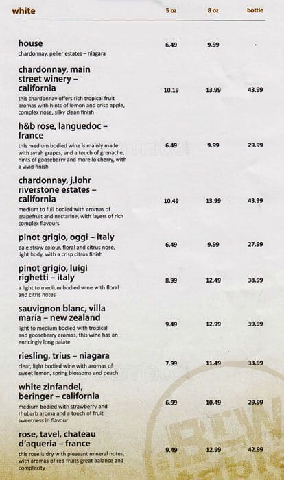 Menu de The Brew Table