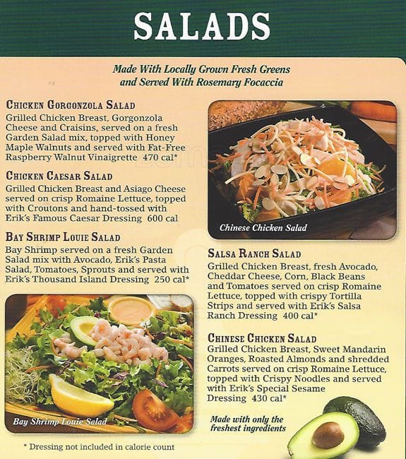 Menu at Erik's DeliCafe, San Jose, 81 Curtner Ave. Suite 50