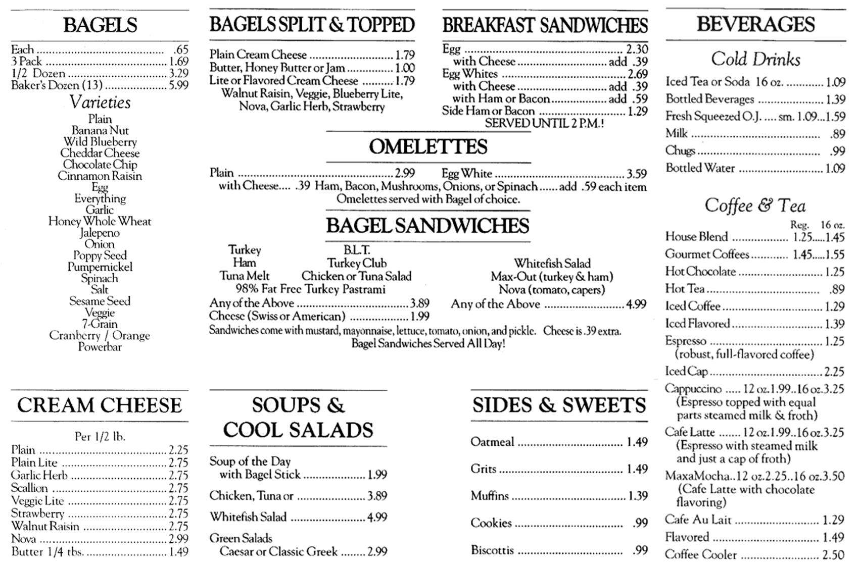 Palm Beach Bagel Menu The Best Beaches In World Max S Gourmet Bagels Menu Urbanspoon Zomato