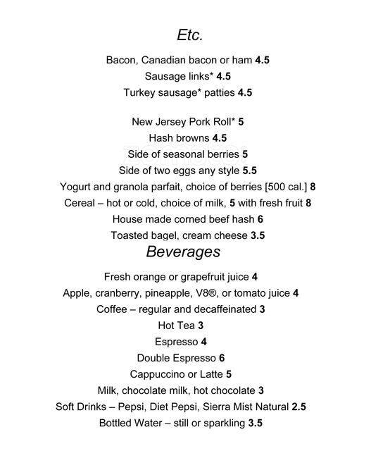 Menu at Booker & Zinc pub & bar, Bridgewater