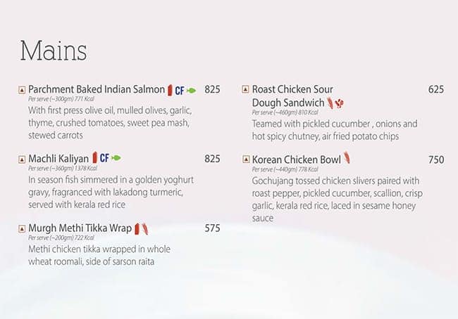 ITC Gardenia - Gourmet Couch menu