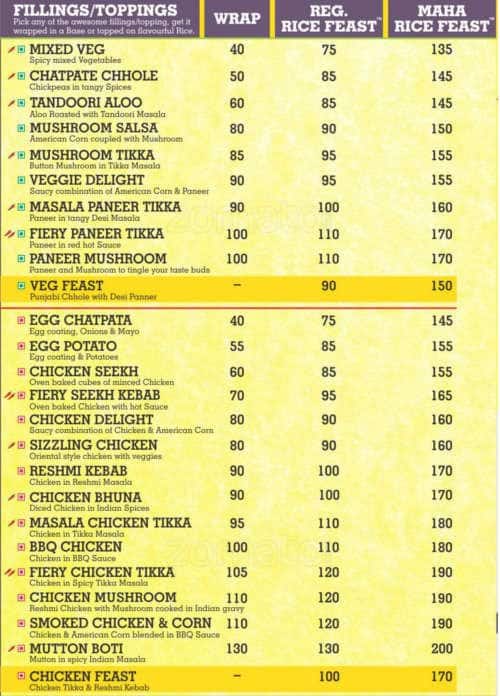 Faaso's Menu, Menu for Faaso's, Goregaon East, Mumbai Zomato