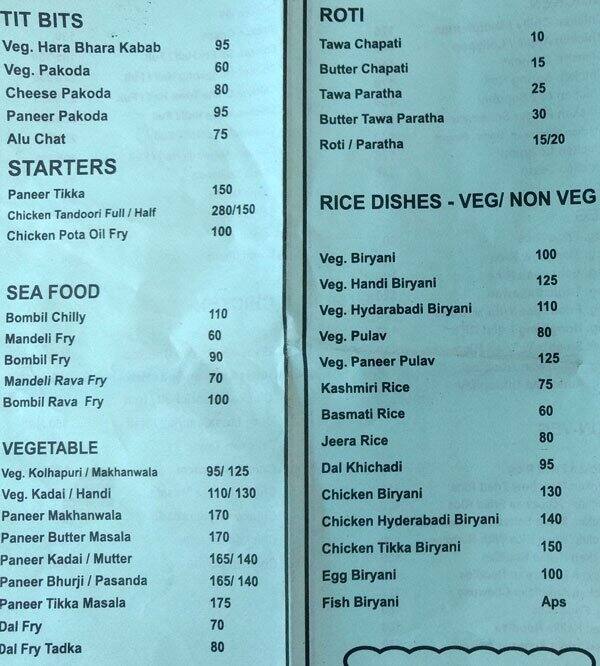 Akshaya Family Resto & Bar menu