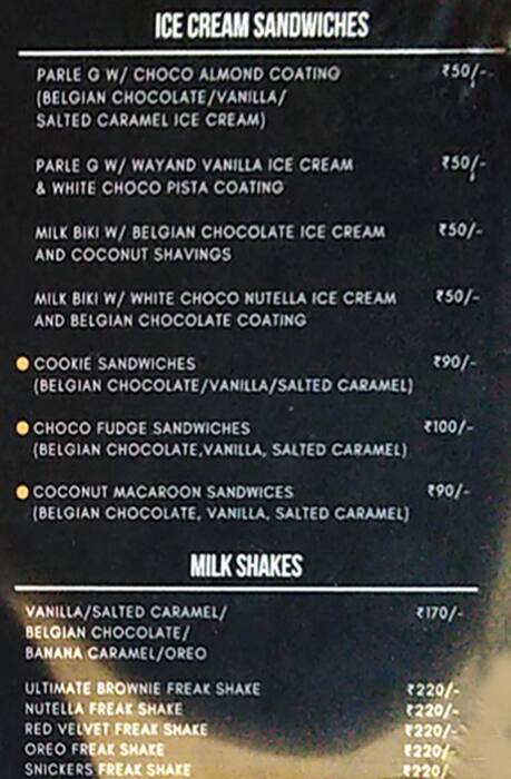 Art of Delight menu