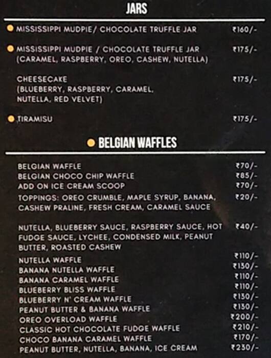 Art of Delight menu