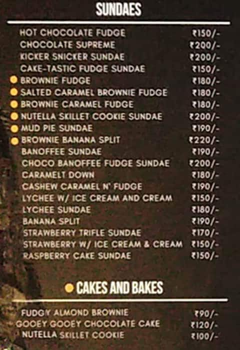 Art of Delight menu