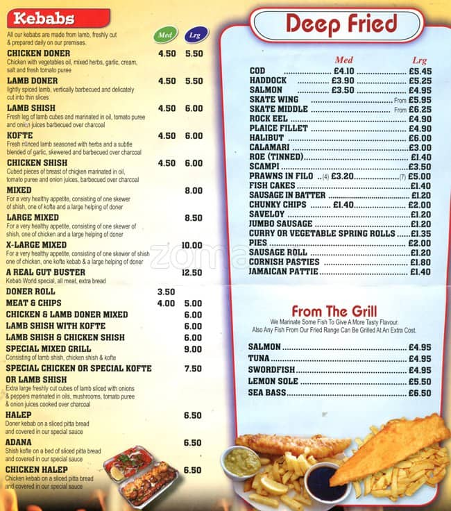 Kebab World Menu, Menu For Kebab World, Chingford, London - Zomato UK