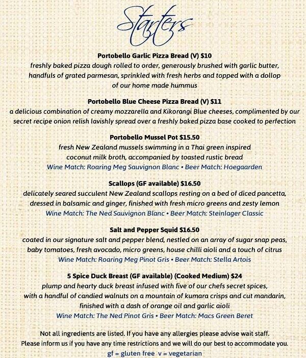 Portobello Menu, Menu for Portobello, Pukekohe, Auckland Menumania/Zomato