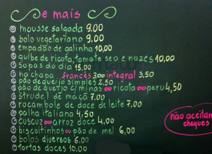 Chez Regina cardápio