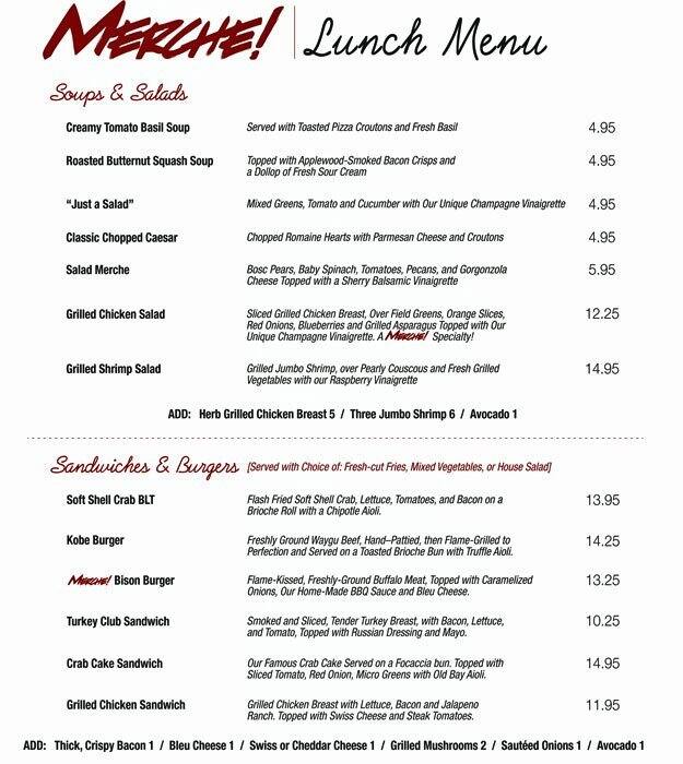 Merche Restaurant меню