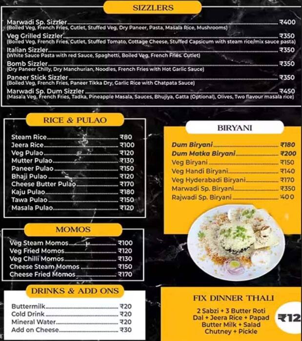 Chacha Choudhary Punjabi And Chinese menu