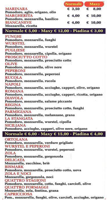 Menu di Pizzeria Arconati 