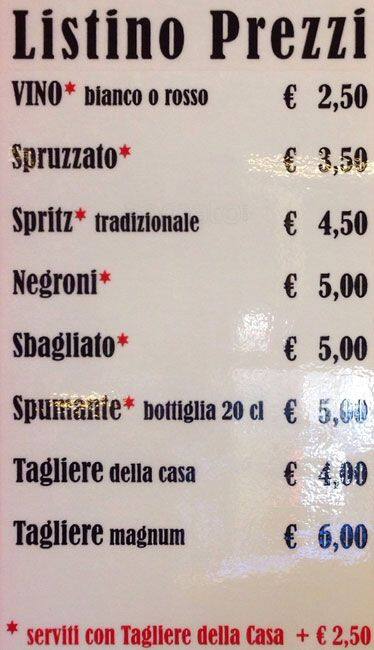 Menu di Bar Sempione 49 