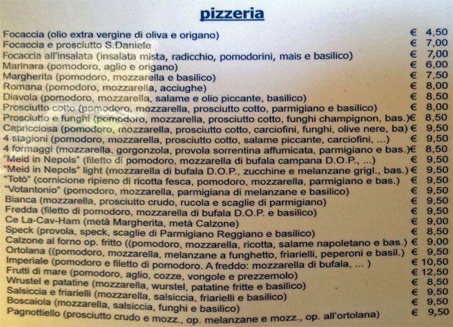 Menu di Meid in Nepols 