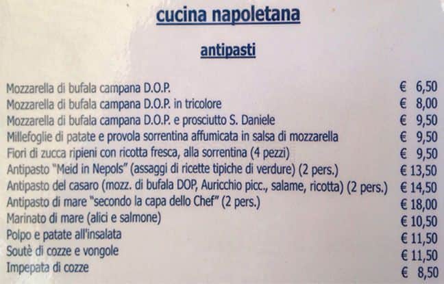 Menu di Meid in Nepols 