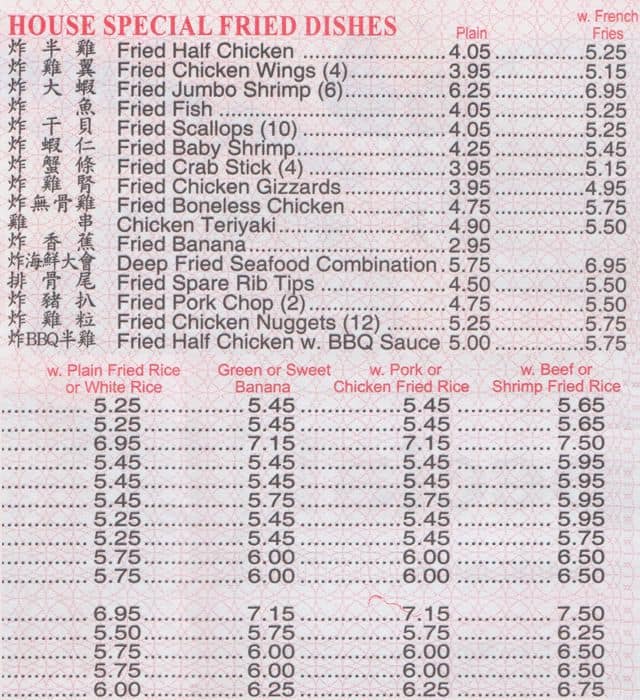 King Food Restaurant Menu, Menu for King Food Restaurant, Upper West