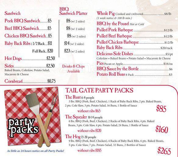 Carolina Brothers Pit Barbecue Menu Urbanspoon/Zomato