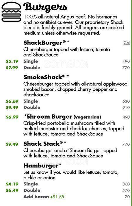 Shake Shack menu