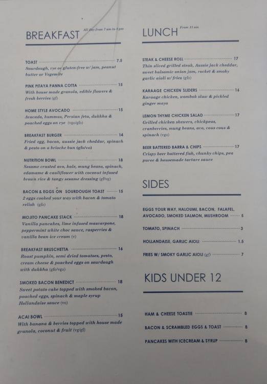 Piggy Back Cafe Menu, Menu for Piggy Back Cafe, Jindalee, Brisbane