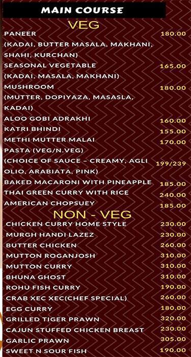 Menu at Master Chef, Bhubaneswar, Plot 450/4507