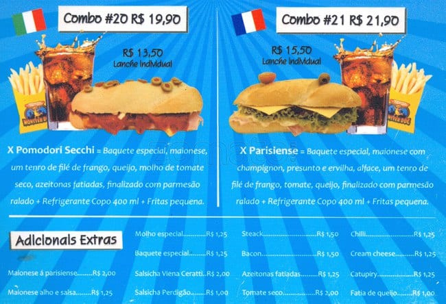 Monster Dog cardápio