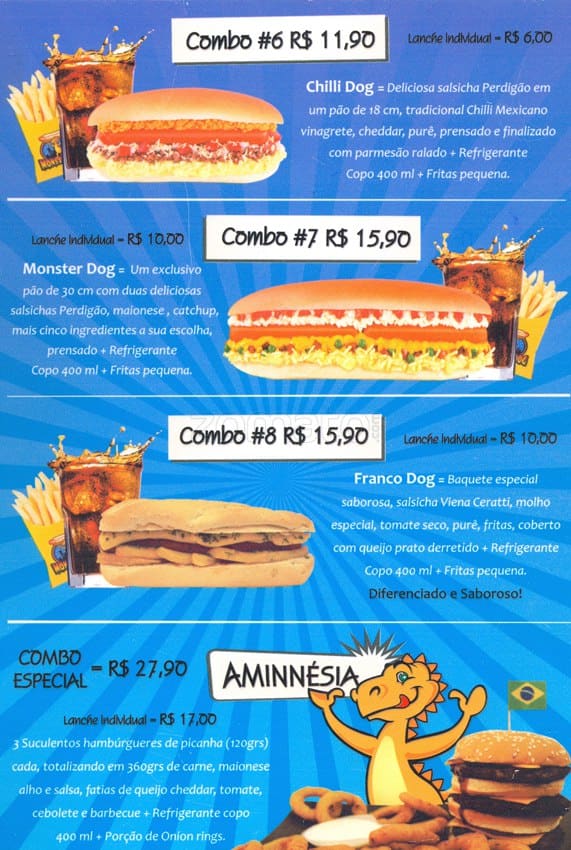 Monster Dog cardápio