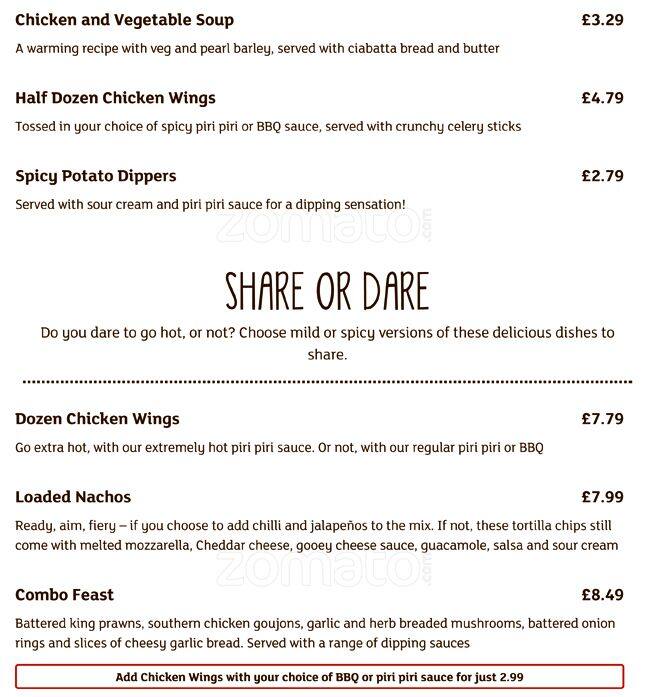 Menu at Stable Gate Brewers Fayre pub & bar, Denton, Alphagate Dr