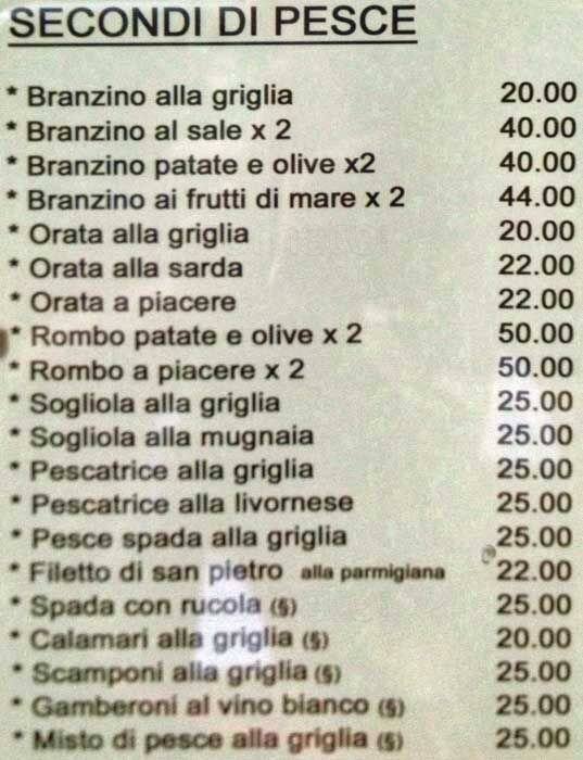 Menu di Da silvano Milano 