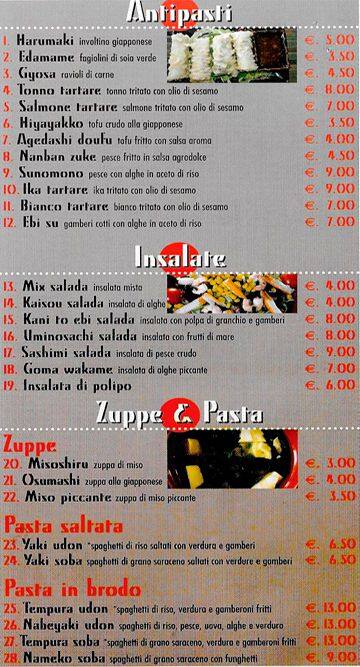 Menu di Asahi 