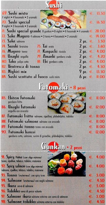 Menu di Asahi 
