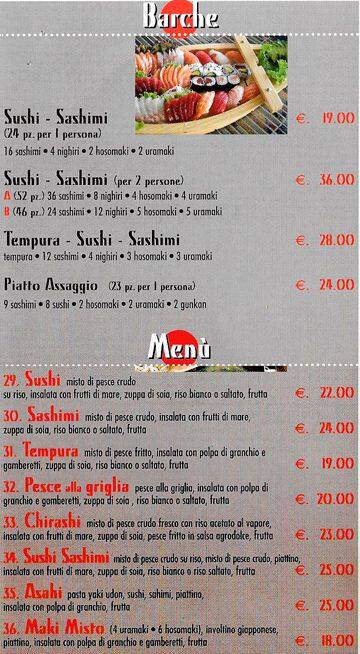 Menu di Asahi 