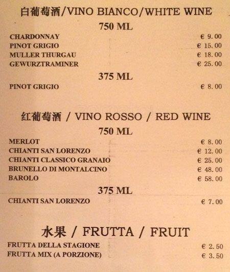 Menu di Food&Beverage Hong Kong 