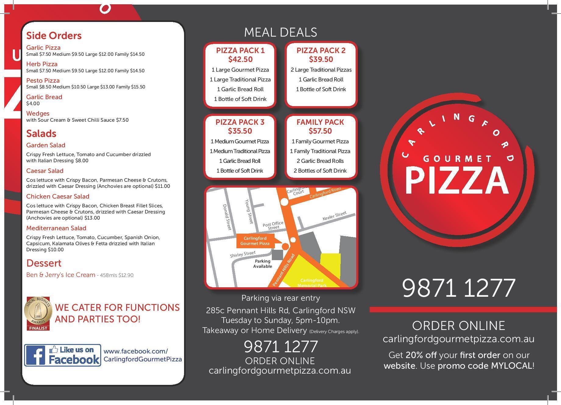 Carlingford Gourmet Pizza Menu Urbanspoon/Zomato