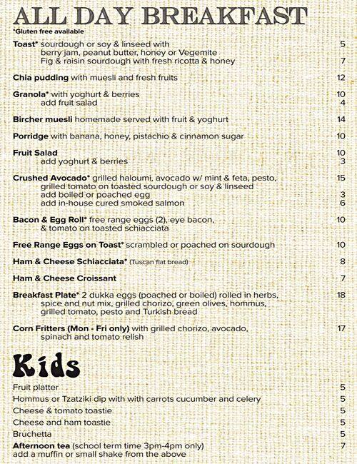 Dose Espresso Menu, Menu for Dose Espresso, Willoughby, Sydney