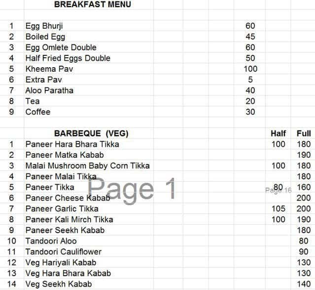 Hot Plate Restaurant Menu, Menu for Hot Plate Restaurant, Usmanpura