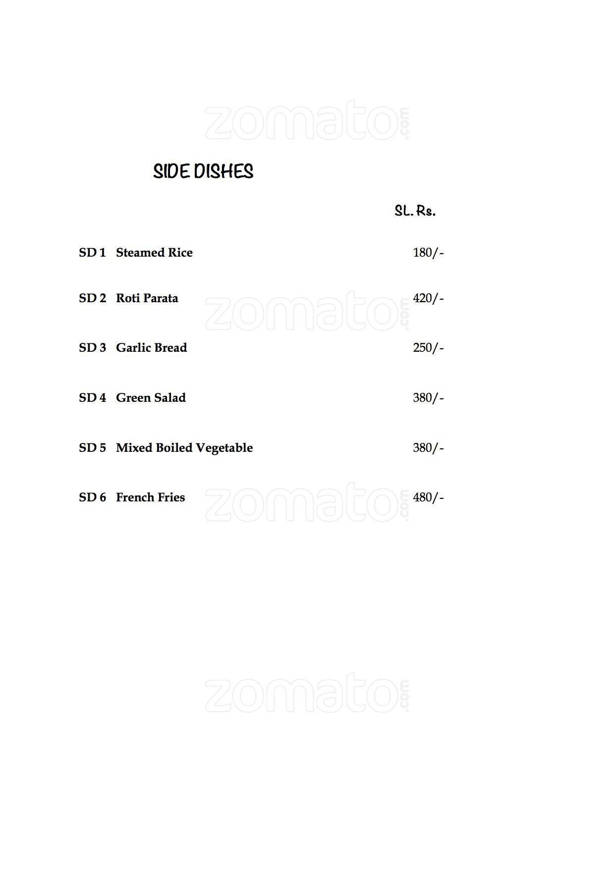 Kinnaree menu