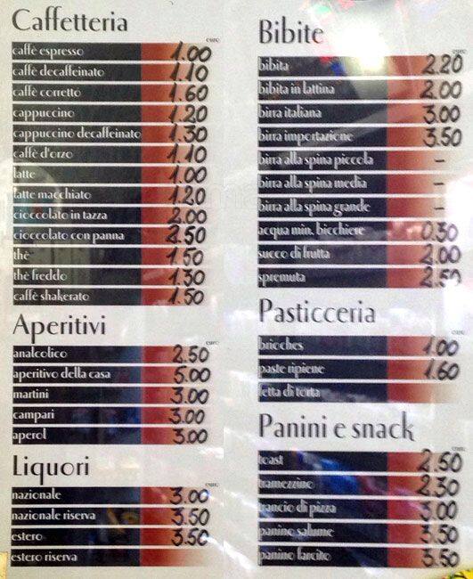 Menu di Gran Caffè La Notte 