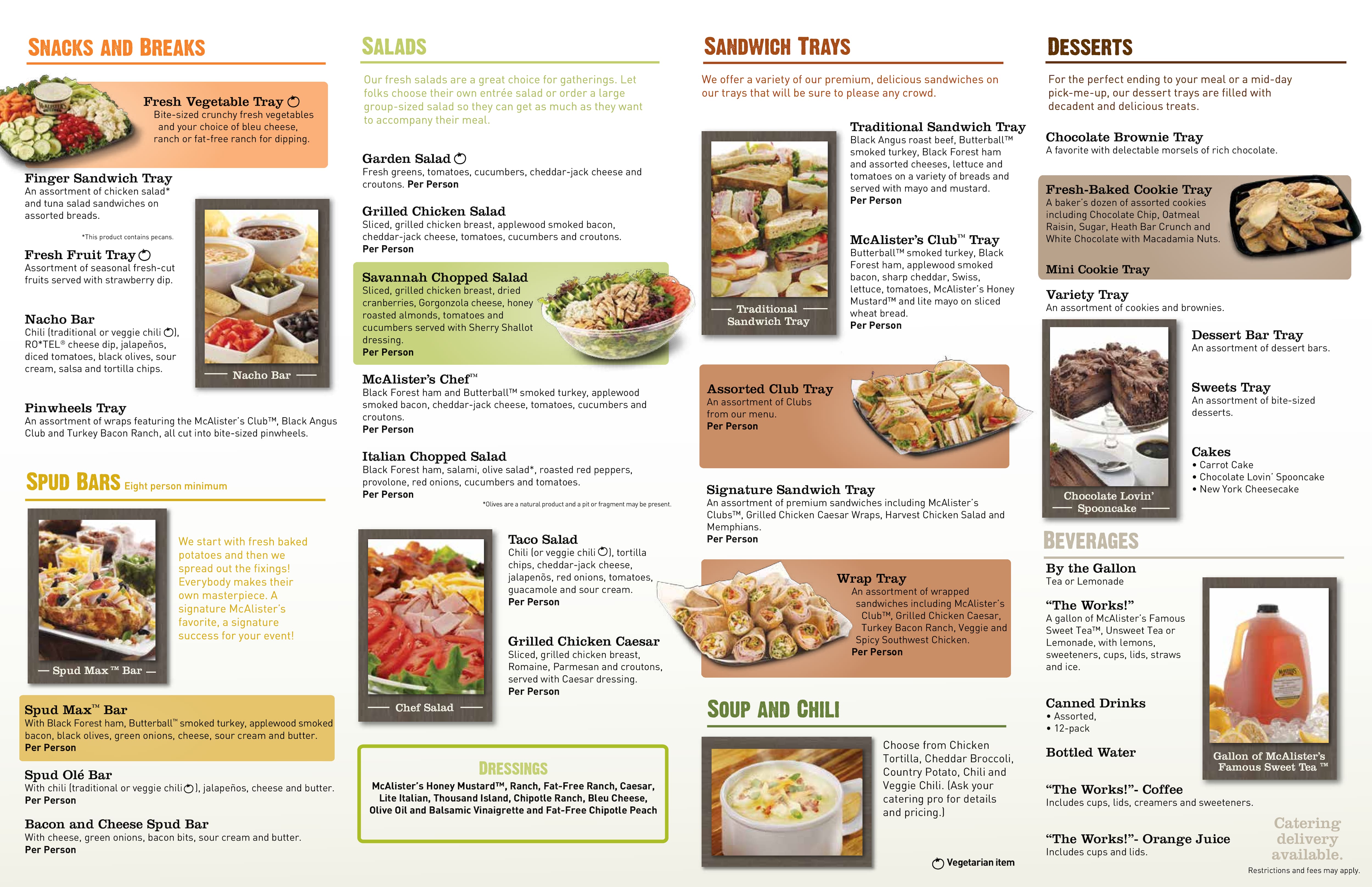 Printable Menu For Mcalister's Deli