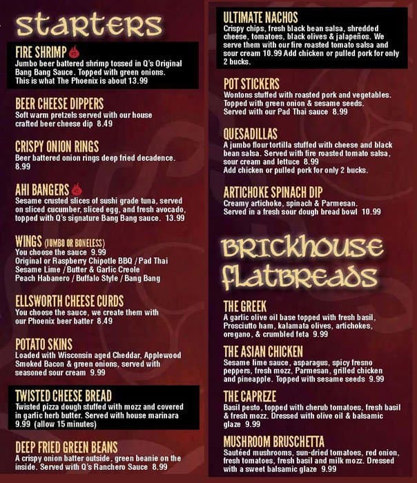 Phoenix Bar & Grill Menu, Menu for Phoenix Bar & Grill, Baldwin