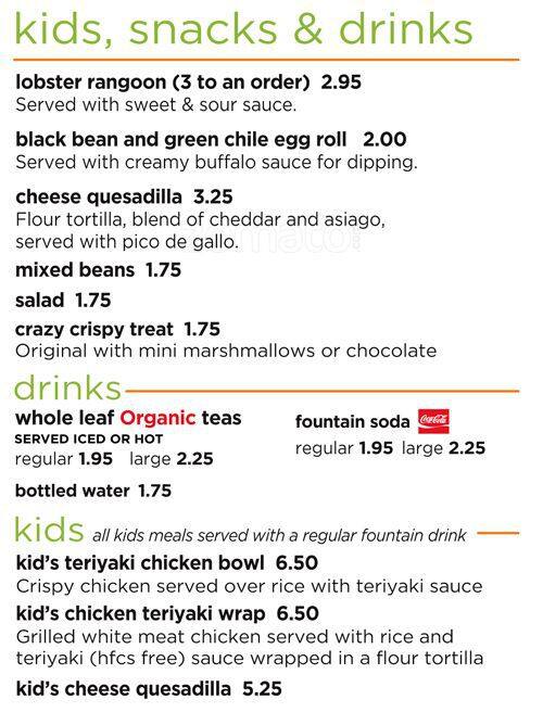 CBW Fresh Fast Food меню