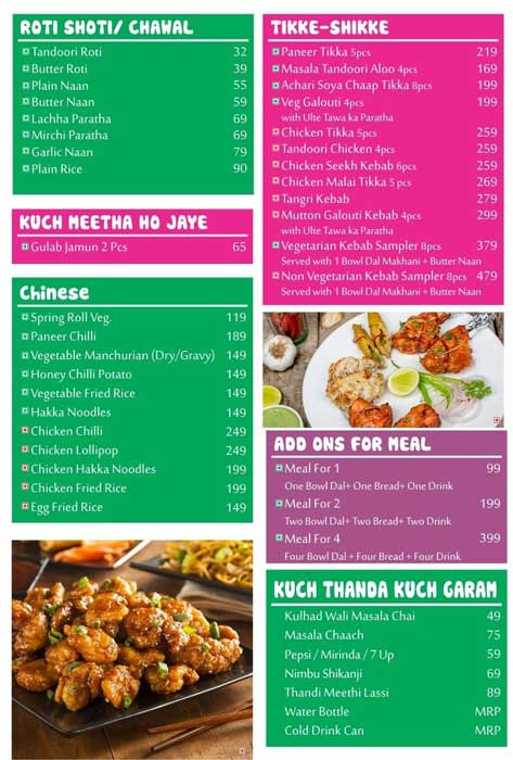 Street Foods By Punjab Grill R City menu