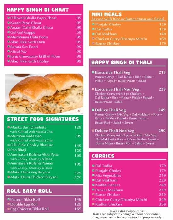 Street Foods By Punjab Grill R City menu