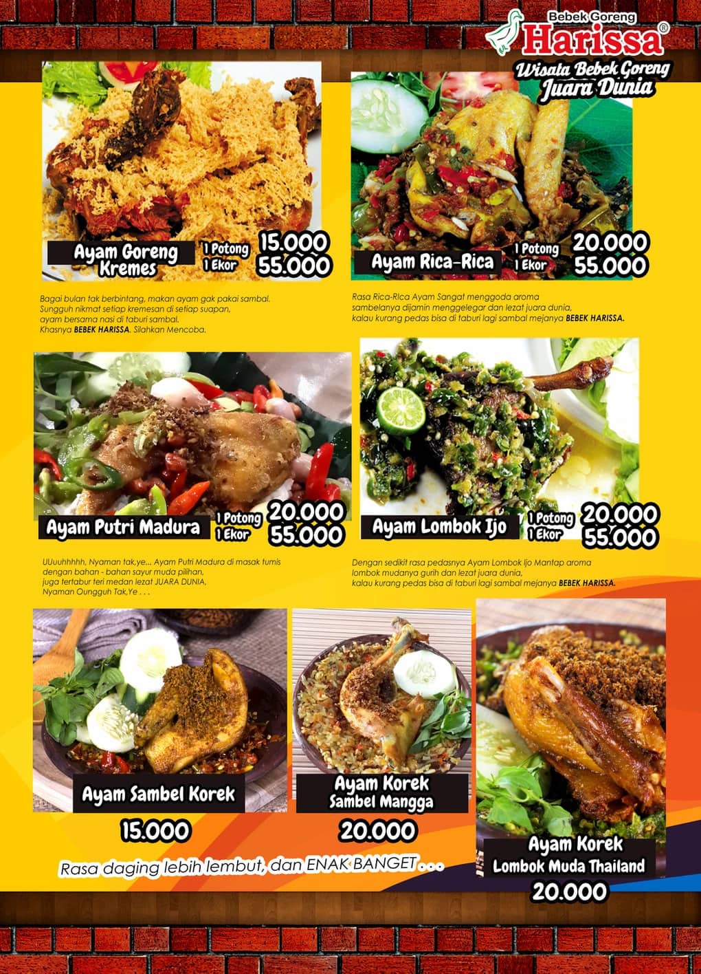 Bebek Goreng Harissa Menu Menu For Bebek Goreng Harissa Tuban Bali