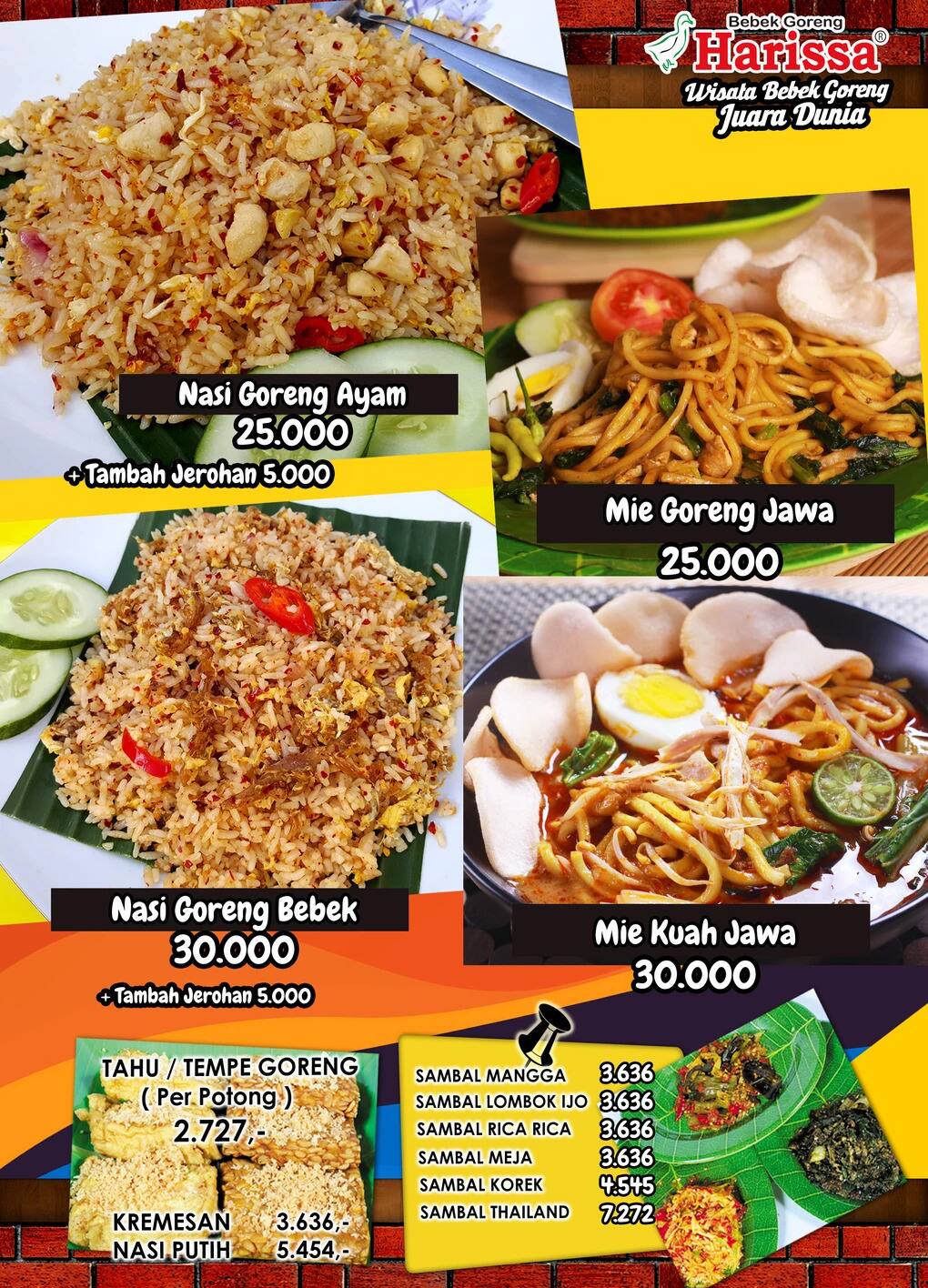 Bebek Goreng Harissa Menu Menu For Bebek Goreng Harissa Tuban Bali