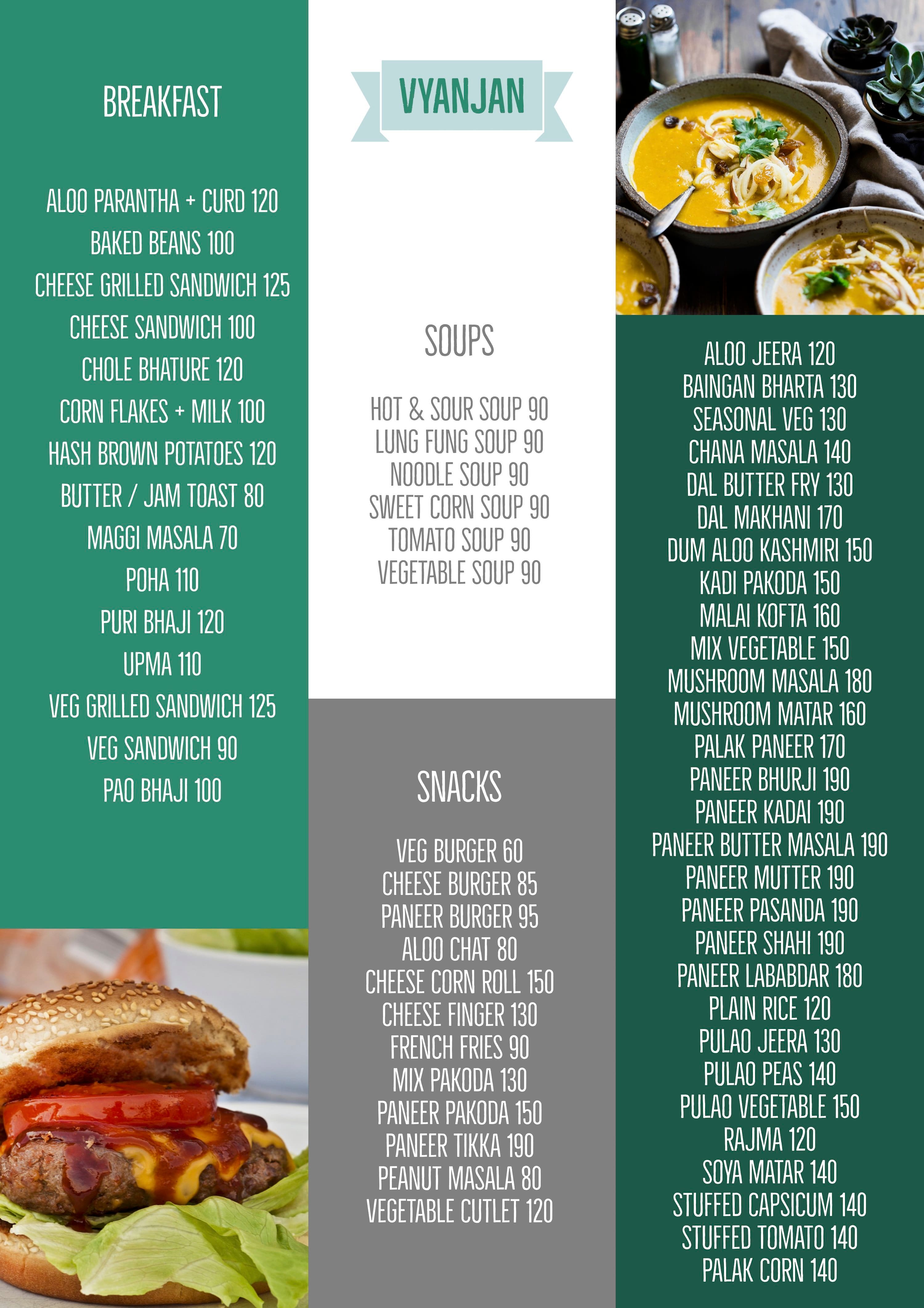 Vyanjan Restaurant menu