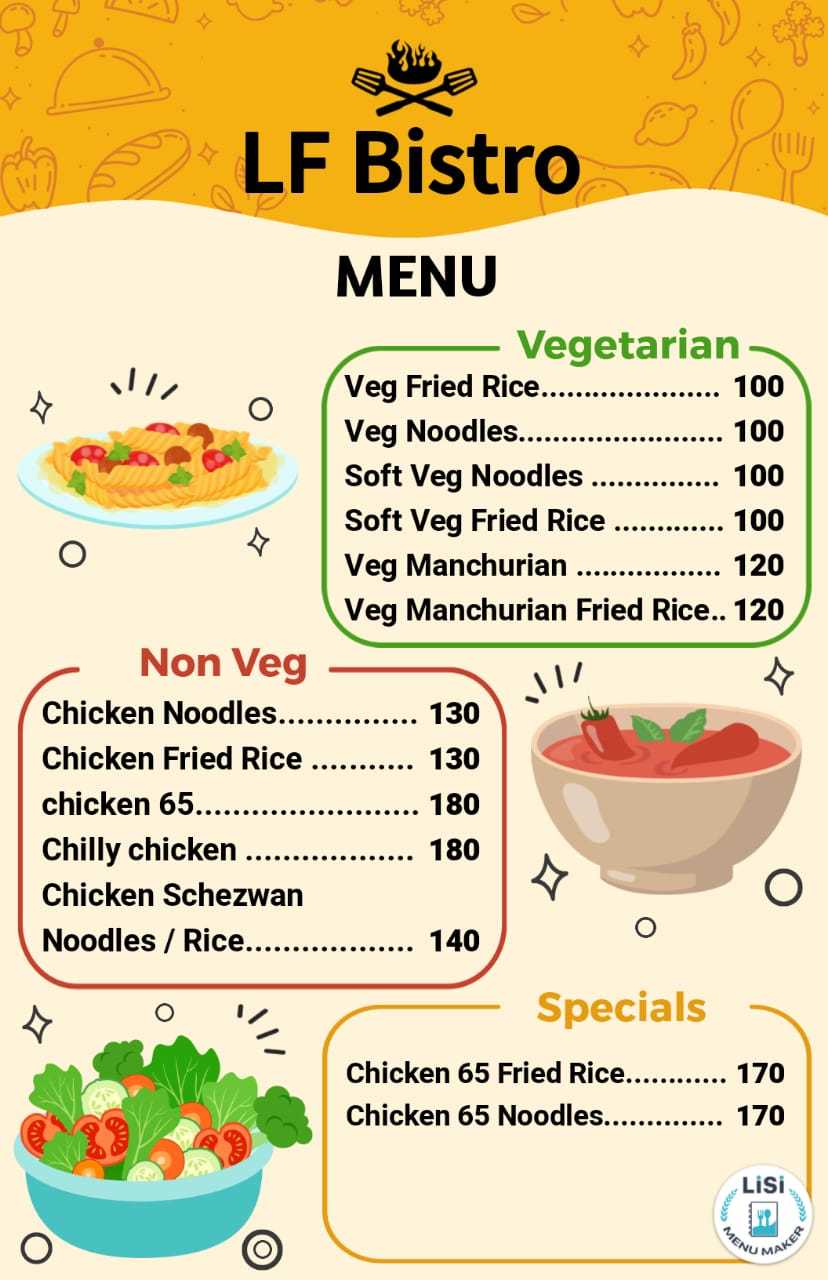 Menu of LF Bistro, Uppal, Secunderabad