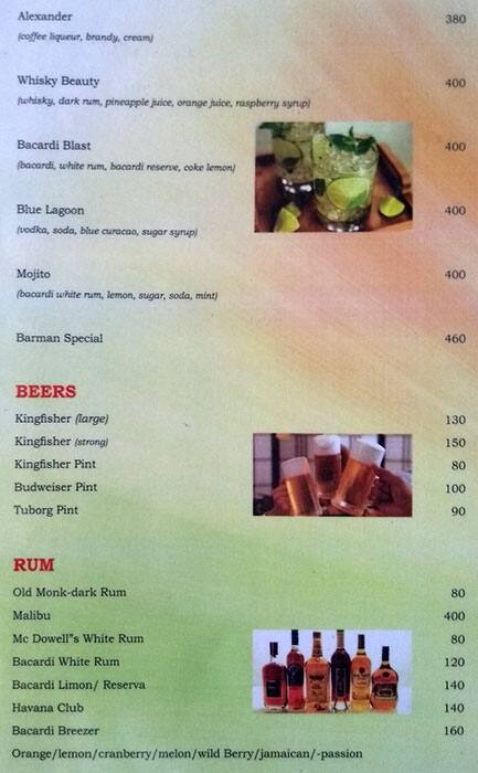 Valencio's Bar & Restaurant menu