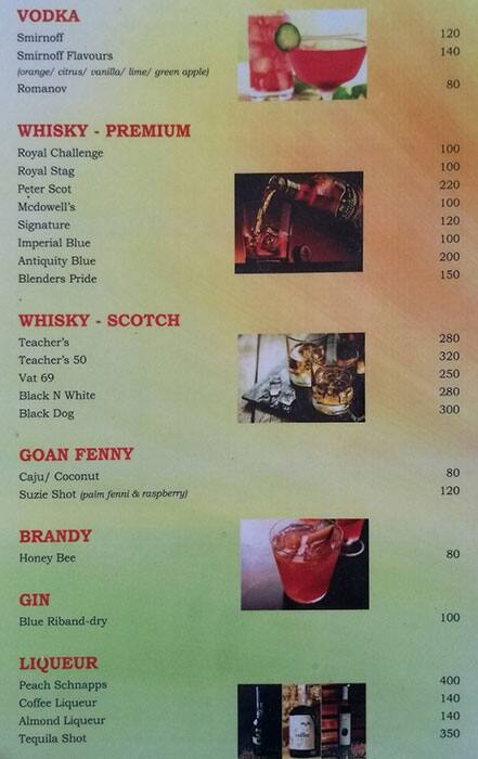 Valencio's Bar & Restaurant menu