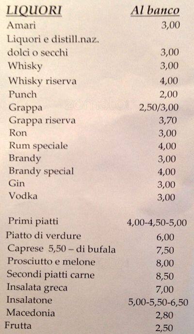 Menu di Cafè Quieto 